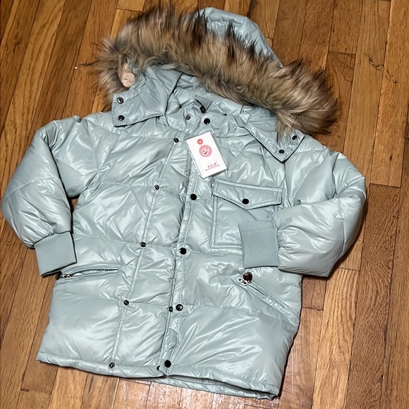 2024 Baby Girls and Boys Winter Warm Hooded Fur Trim Zipper Snows set - Picture 4 of 7